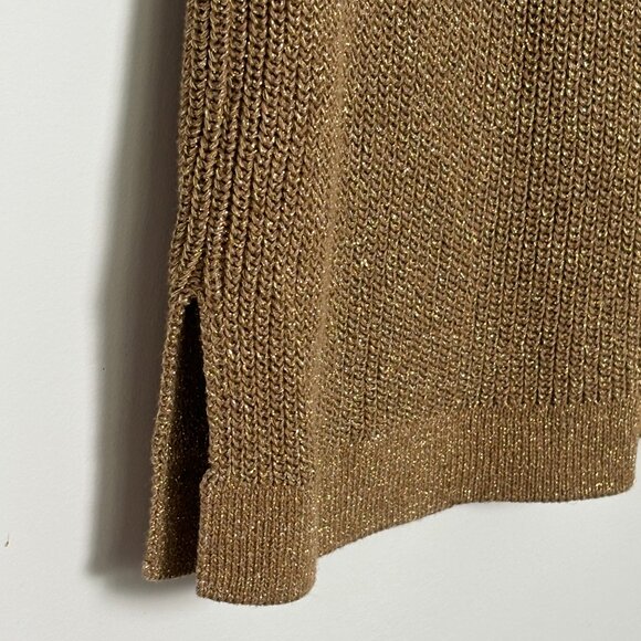 LAUREN by Ralph Lauren Shimmery Gold Knit Tunic Top - Picture 5 of 5